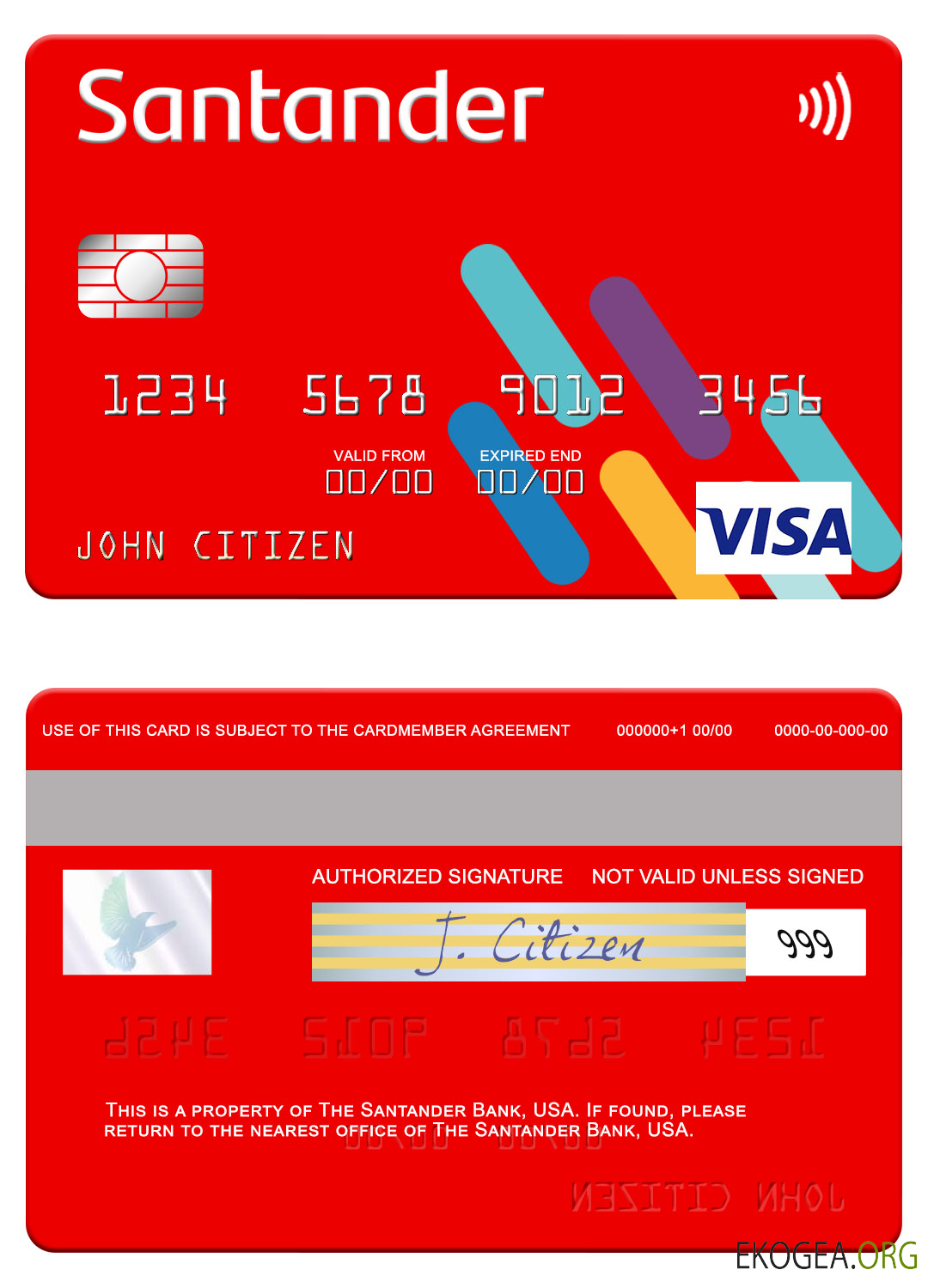 Carte visa USA Santander Bank